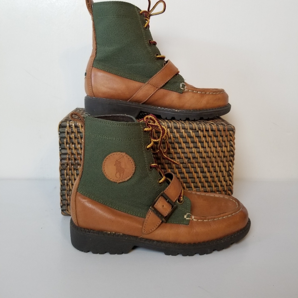 Polo Ralph Lauren Ranger Hi II Leather Textile Lace-Up Buckle Outdoor Boot